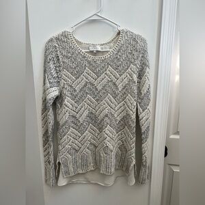 Lucky Brand Women's Gray and White Sweater Sheer Lining Size M